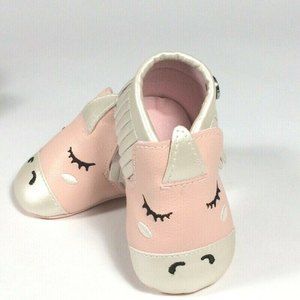 girls unicorn baby shoes slippers 6-12 mos pink Ni
